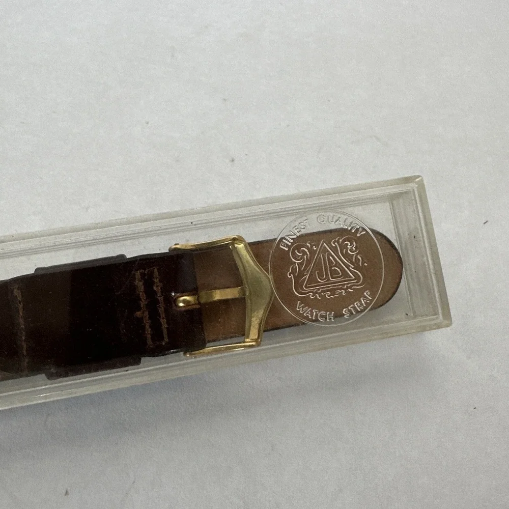 JB Champion Vintage Shell Cordovan Leather Watch Strap Brown 5/8 Gold Buckle NOS
